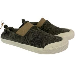 Roxy Olive Green Slip on Canvas Sneakers